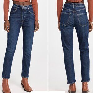 Agolde Riley Long High Rise Straight Jeans